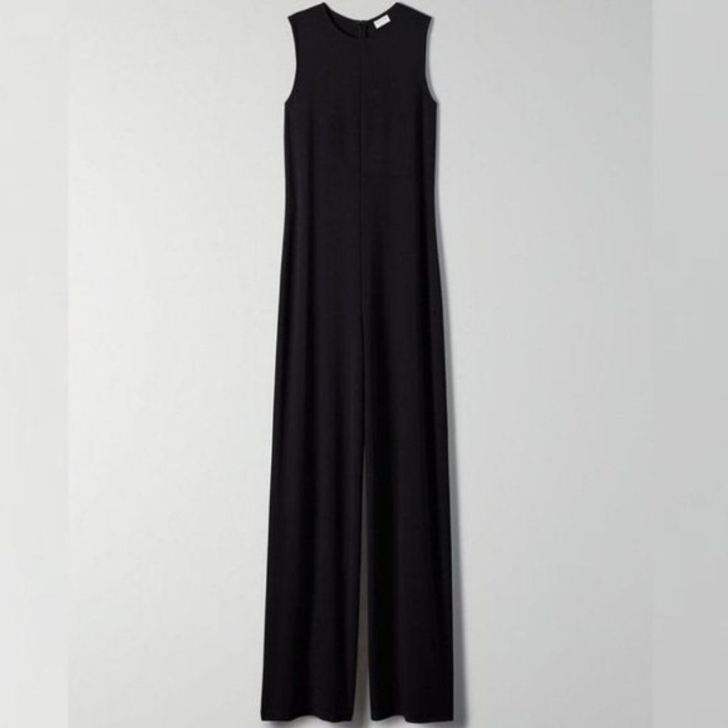 Nwt Aritzia Babaton Futura Black Jumpsuit Wide Leg Size Xs Minimalist Playsuit